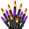 20 ft Purple and Orange Halloween Lights, 100 Count Incandescent Halloween Mini String Lights, Waterproof Halloween Decorations for Outdoor Indoor Patio Home Party Garden Yard Decor